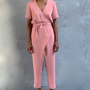 ASOS Pink Wrap Front Jumpsuit